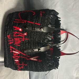 Christian Louboutin straw beach bag 2024